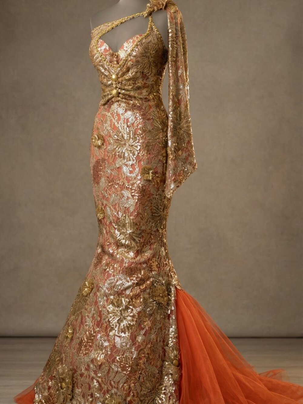 Luxurious Couture Designer Party Prom Wedding Evening Cocktail Runway Gown Dress